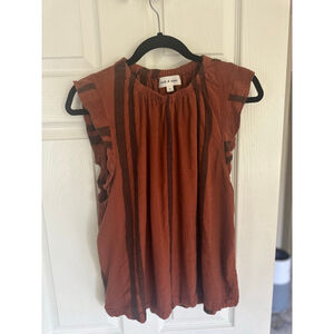 Women's Cloth & Stone Top Brown/Tan Size L